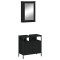 Set mobilier de baie, 2 piese, negru, lemn compozit