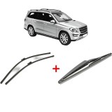 Cumpara ieftin Set 3 stergatoare MERCEDES-BENZ GL-CLASS (X166) din 2012 - 2015, pentru parbriz si luneta fata si spate auto, Bosch Twin, din cauciuc siliconat rezist