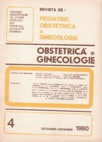 Revista de Obstetrica si Ginecologie, Octombrie-Decembrie, 1980 foto