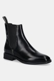 Gant cizme de piele Fayy culoarea negru, cu toc plat, 31551126