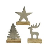 Decoratiune - Xmas Figure on Stand - Silver - mai multe modele | Kaemingk