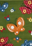 Cumpara ieftin Covor Copii Fluturi Verde 80x150 cm, Antialergic, Polipropilena, 9mm, KOLIBRI, Gradinita, Cresa
