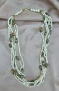 Colier multistrat sidef natural &amp; rășină colorată, &icirc;nchizătoare aurie USA, 77cm, Handmade
