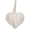 Decor Suspendabil Lemn, Inimă, Alb, Model Brushed Auriu, 8x4x8cm