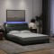 vidaXL Cadru de pat cu LED fără saltea țesătură gri &icirc;nchis 140x200 cm 3213705