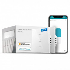 Pachet 2 intrerupatoare inteligente Meross de jaluzele, WiFi, compatibil cu Apple HomeKit Siri, Alexa si Google Assistant, este necesar cablu neutru -