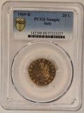Italia, 20 lire, 1969, KM 97, PCGS, moneda autentificata, gradata