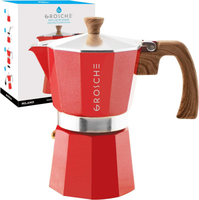 Espressor GSCHE Milano Stovetop Moka Pot 9 cești de espresso, 15,2 oz, negru. Fi foto