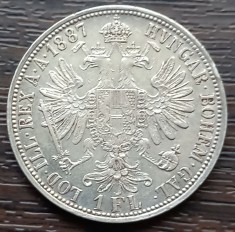 (A697) MONEDA DIN ARGINT AUSTRIA - 1 FLORIN 1887, FRANZ JOSEPH foto