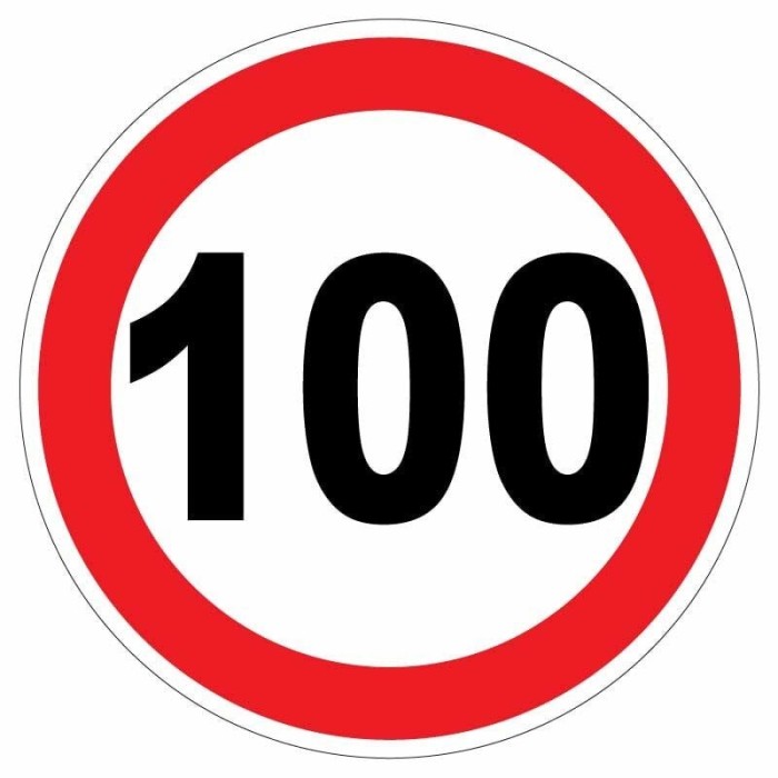 Autocolant limitator viteza 100km/h MTX
