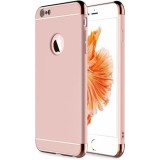 Husa iPhone 6 / 6S GloMax 3in1 PerfectFit Rose Gold, protectie socuri, anti-zgarieturi, bumper crom