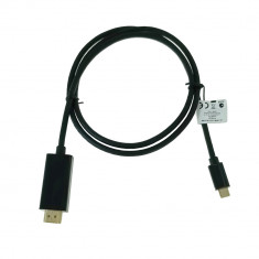 Cablu adaptor USB-C tata la HDMI tata, USB 3.2 gen.2, HDMI 2.0, Lanberg 43676, FHD-144Hz, 4K-60Hz, 18Gb s, 100cm, negru