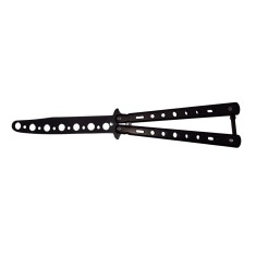 Briceag de antrenament IdeallStore&reg;, model fluture, Black Distortion, otel, 22.5 cm, negru