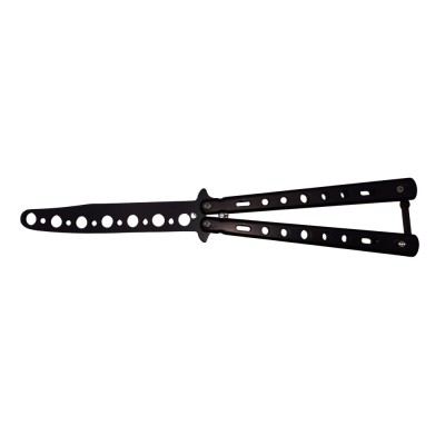 Briceag de antrenament IdeallStore&amp;reg;, model fluture, Black Distortion, otel, 22.5 cm, negru foto