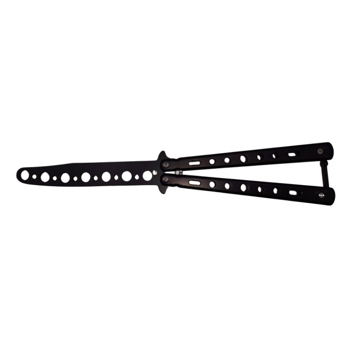 Briceag de antrenament IdeallStore&reg;, model fluture, Black Distortion, otel, 22.5 cm, negru