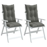 Perne scaun cu spătar &icirc;nalt 2 buc. melanj gri 120x50x7cm textil
