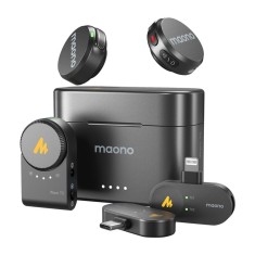 Maono WM650 A3 , Microfon Wireless Profesional Dual cu Aplicatie Mobila, ENC, Raza 300m, 30h Autonomie, Ideal pentru Vlogging si Interviuri