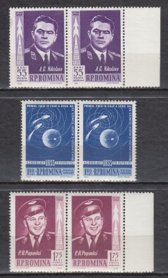 ROMANIA 1962 LP 547 PRIMUL ZBOR IN GRUP - VOSTOK 3 SI 4 PERECHE SERII MNH foto