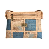 Geanta dama crossbody din pluta Blue Patchwork