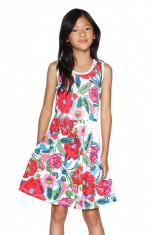 Rochie fete, cu imprimeu floral Rincmonf, Desigual, Marimea 9-10 ani foto