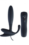 Stimulator Prostata Anal Pleasure 7 Moduri Vibratii Silicon Negru 12.5 cm, STD