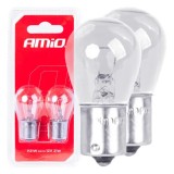 Set 2 becuri cu halogen, soclu P21W, BA15s, alimentare 12V, Amio