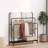vidaXL Stativ pentru haine cu raft Stejar negru 90 x 30 x 100.5 cm