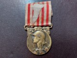 Medalia COMEMORATIVA FRANTA PRIMUL RAZBOI MONDIAL 1914-1918.