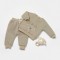 Set bluza cu buzunar si pantaloni Ursulet, Winter muselin, 100% bumbac dublat - Verde, BabyCosy, 9-12 luni 80, Verde, 9-12 luni, Unisex