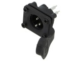 Conector XLR AMPHENOL AXS3MP2V 3 pini IP65 soclu tată drept THT 15A 133V