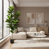 Ficus Lyrata artificial 180 cm, verde natural, cu ghiveci inclus