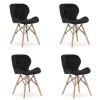 Set 4 Scaune Stil Scandinav Artool Lago, Catifea Neagra, Picioare Lemn Fag, 48x43x74 cm