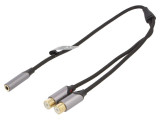 Cablu adaptor audio Stereo Jack 3.5 mm mama - 2x RCA mama 0.3m VENTION BCOHY