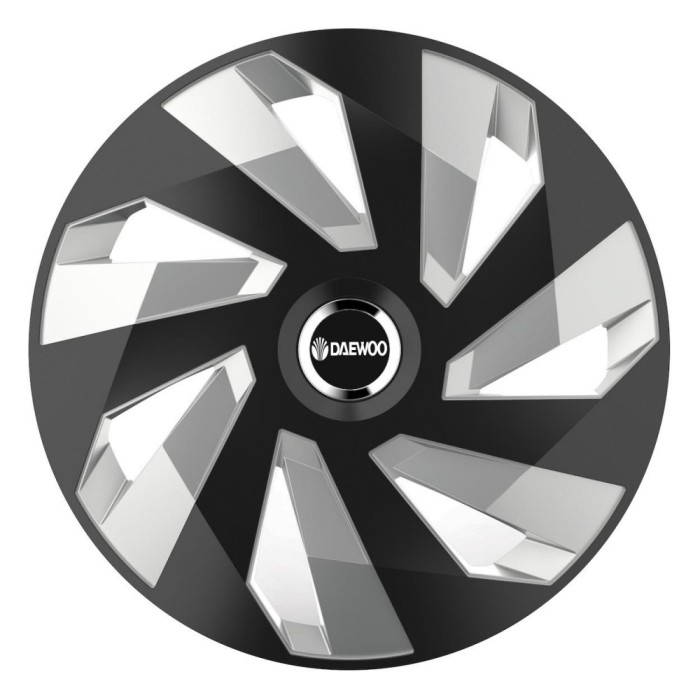Set 4 Capace Roti, potrivite jantelor de R16, pentru Daewoo, model vector black and silver