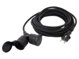 Prelungitor alimentare Goobay 10m 3G1,5mm&sup2; 2 prize negru cod 65435