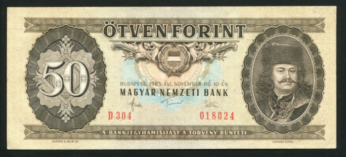 t836 UNGARIA BANCNOTA DE 50 FORINT 1983 NECIRCULATA UNC