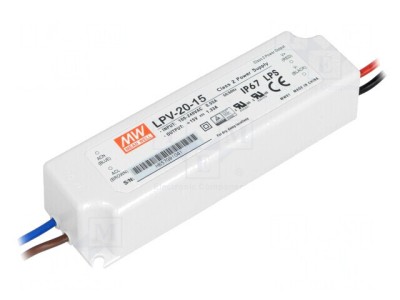 Alimentator LED 20W 15VDC IP67 foto