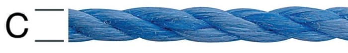 Sfoara polipropilena, rasucita, albastra, 14 mm
