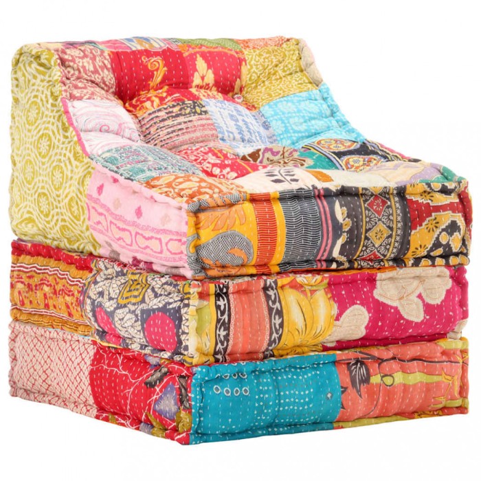 Fotoliu puf modular, model petice, material textil