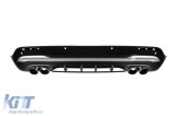 Difuzor tip GLA45 cu capete cromate pentru bara spate A Design potrivit pentru Mercedes GLA H247 dupa 2020 -oo-oo-, cu garnitura cromata Performance A