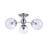 Cumpara ieftin Candelabru Klausen Sedna 3 Argintiu, 3xE27, Design Clasic Metal si Sticla, Diametru 60 cm, Inaltime 20 cm, Iluminat Elegant pentru Living sau Dining