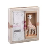 Set Cadou SOPHIEsticat Cu Girafa Sophie Si Scutec 120x120 cm