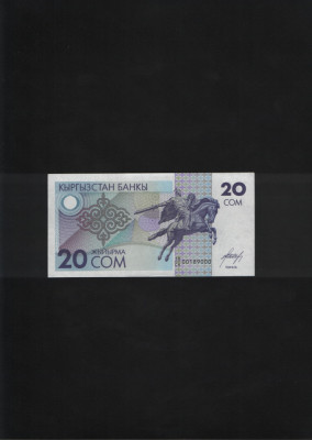 Kirghistan Kyrgyzstan Kirghizstan 20 Som 1993 seria00189000 unc foto