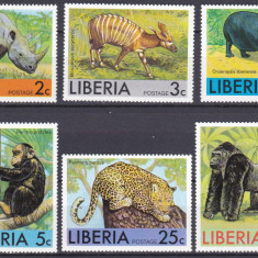 DB1 Fauna Africana 1976 Liberia 6 v. MNH