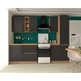 Bucatarie Chelsea 2m, 200x60x215 cm, Stejar K003 Antracit