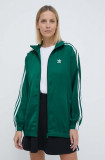 Adidas Originals bluză Track top femei, culoarea turcoaz, cu imprimeu, IP0699