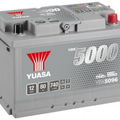 Baterie Yuasa 12V 80AH/740A YBX5000 Silver SMF de înaltă performanță (R+ Standard) 278x175x190 B13 (pornire)
