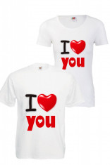 SET TRICOURI CUPLU &amp;quot;I LOVE YOU&amp;quot;, cadou Valentine&amp;#039;s Day foto