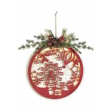 Decoratiune Craciun lemn cu leduri 28 cm