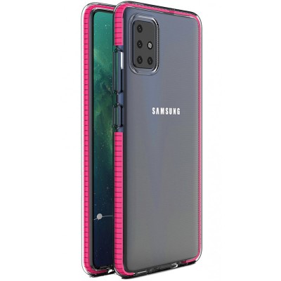 Husa TPU OEM Spring Colorful frame pentru Samsung Galaxy A51 A515, Roz foto